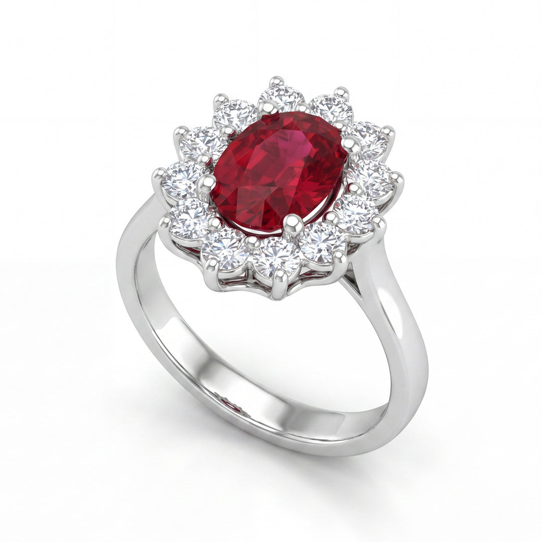 Bague rubis ovale Golay 9x7 avec contour 12 diamants ACLC891DRU97-26140110212
