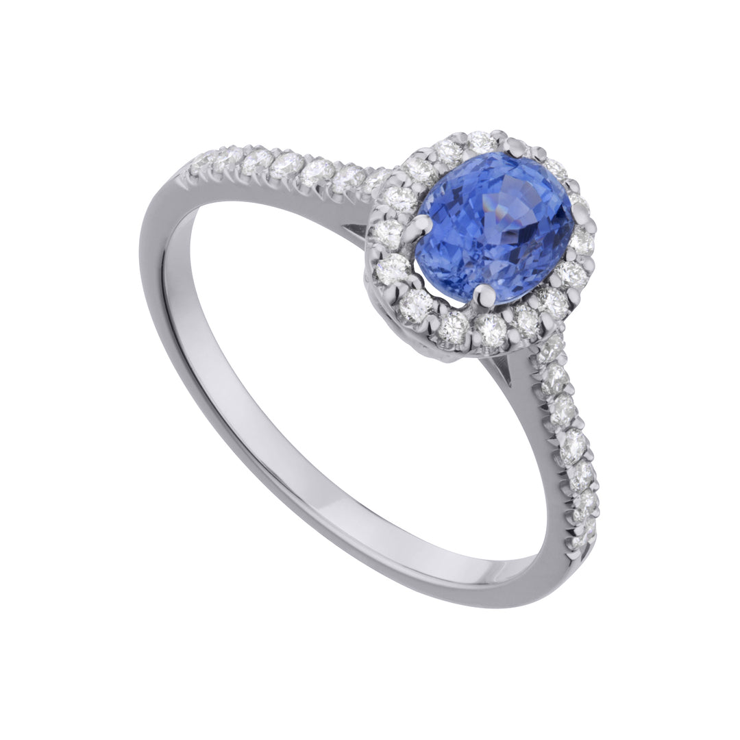 Golay-Diamantring mit ovalem blauem Saphir 5x6 ACLC200DIZB-21049110007