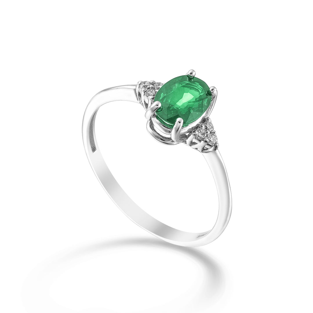 Mikiko an 18k emerald n. 7x5 oval and side diamonds MA5210O4SMN070