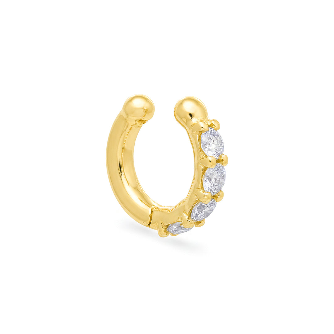 X-Diamond or ear cuff spring 9kt with four lab g.d. in yellow gold LXDOEC781R1BI032
