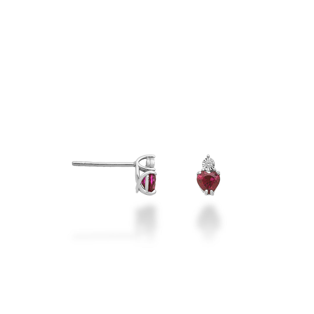 Nihama or 18k ruby heart 4x4 with diamond NO5179O4RBR