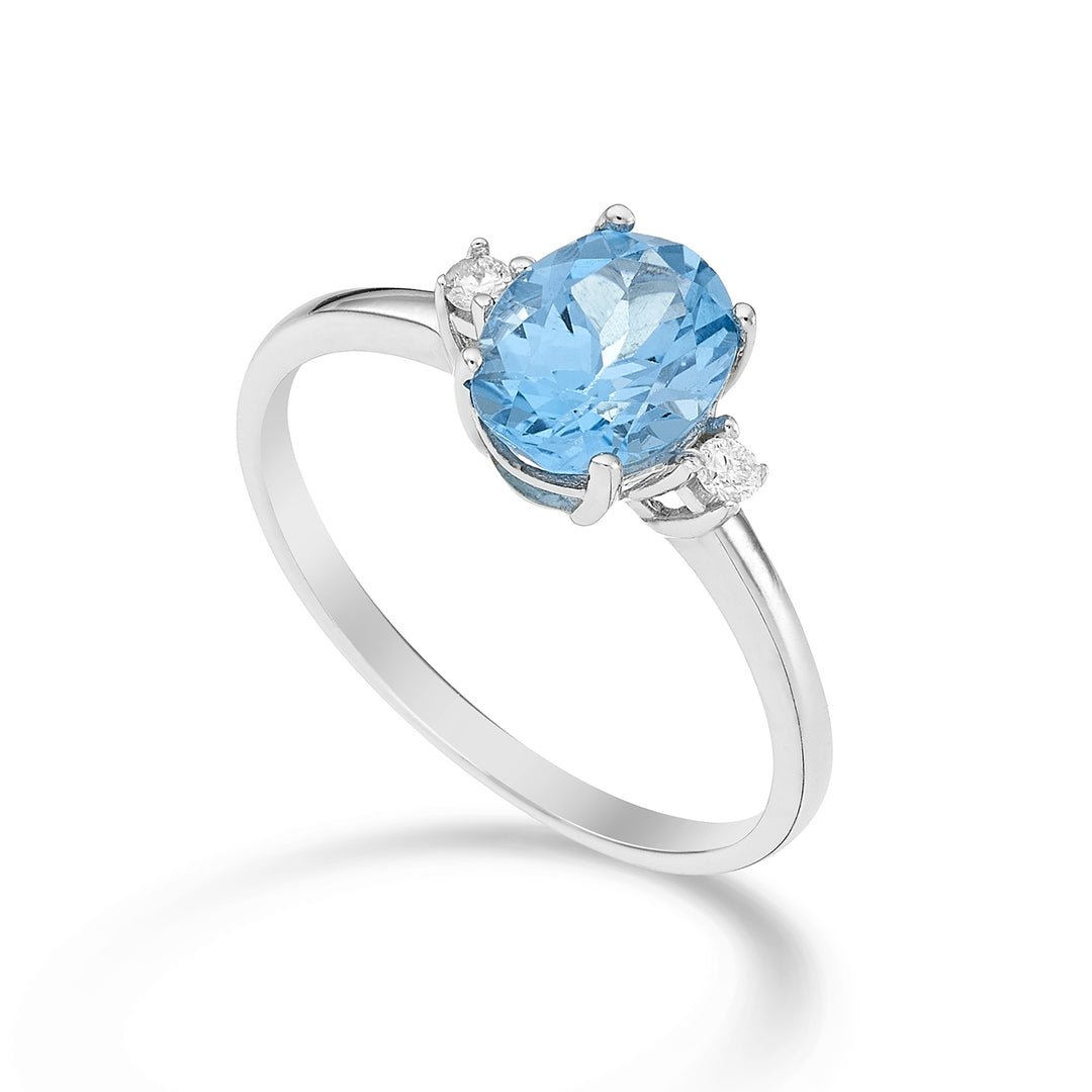 Nihama, ein ovaler blauer Topas aus 18 Karat, 8 x 6 ct., 1,50 Durchm. 0,05 ct NA5074O4TPAZ