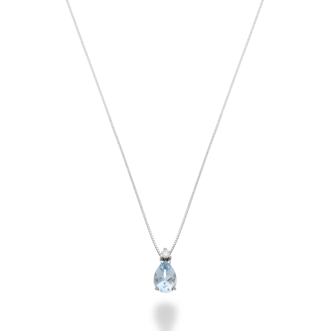 Mikiko cl 9k acquamarina goccia 6x4 con diamantino MD5191R4AM