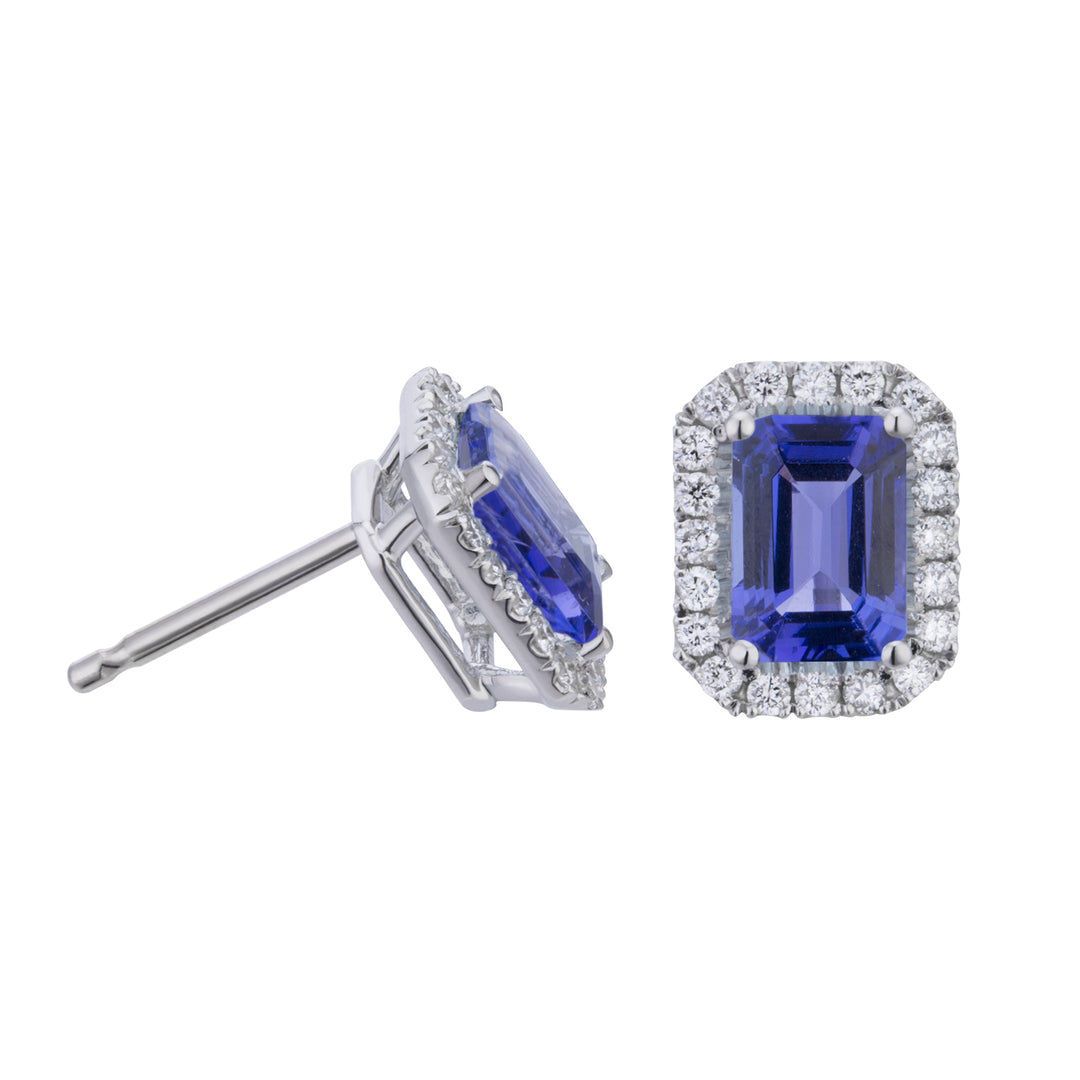 Golay octagonal tanzanite earrings 8x6 and diamonds OCL072DITZ4-22248110050