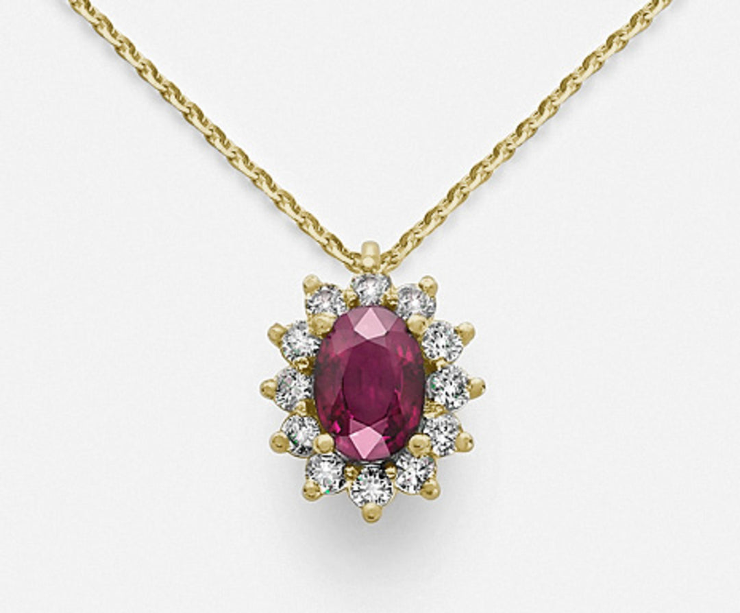 Mikiko cl 18k ruby ​​n. oval 7x5 ct 0.85 diam. 0.30 ct yellow gold MD5048O1RBN085