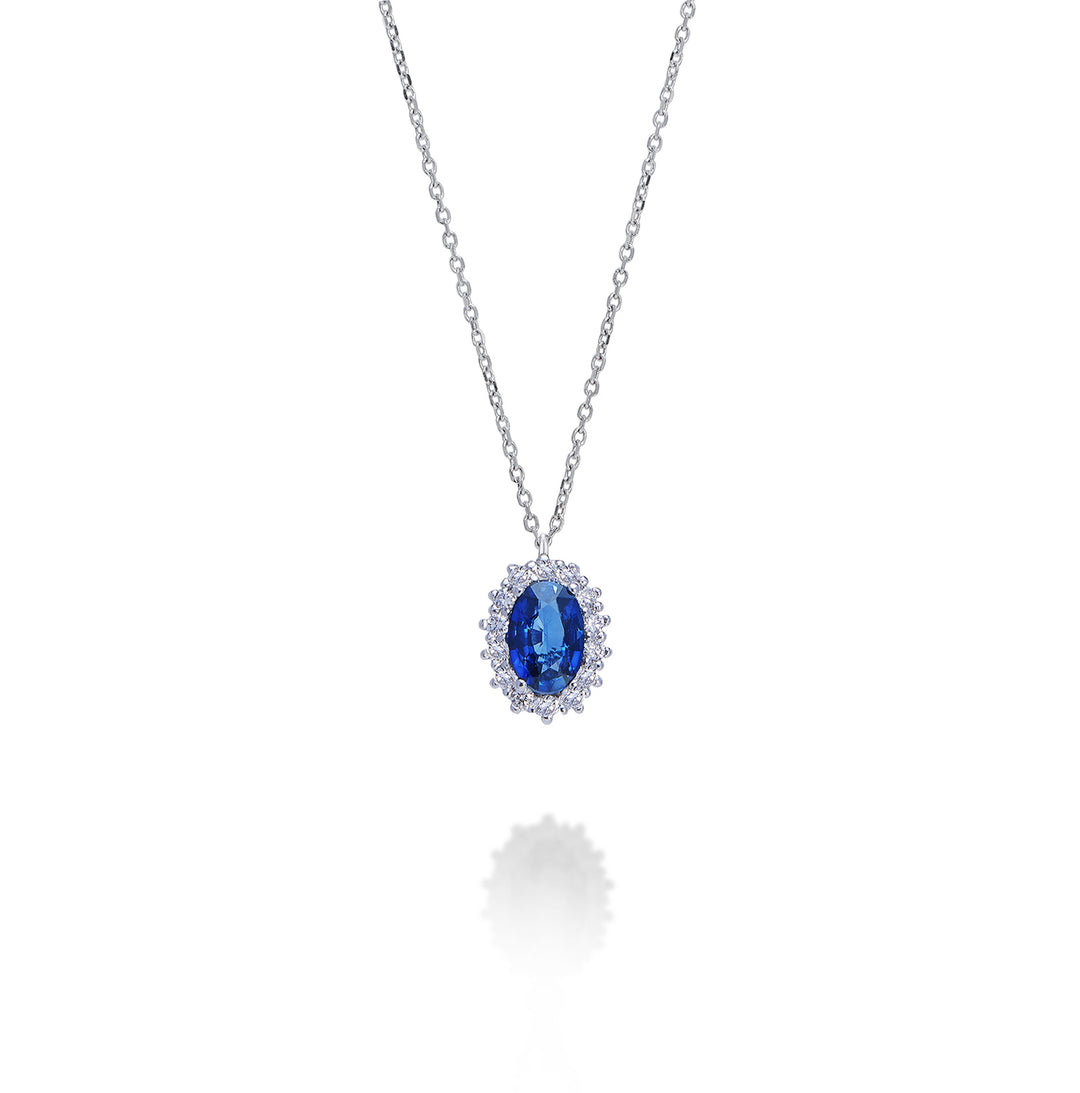 Nihama cl 18k oval sapphire 6x4 ct.0.40 diam. 0.13 ct ND5086O4ZFN