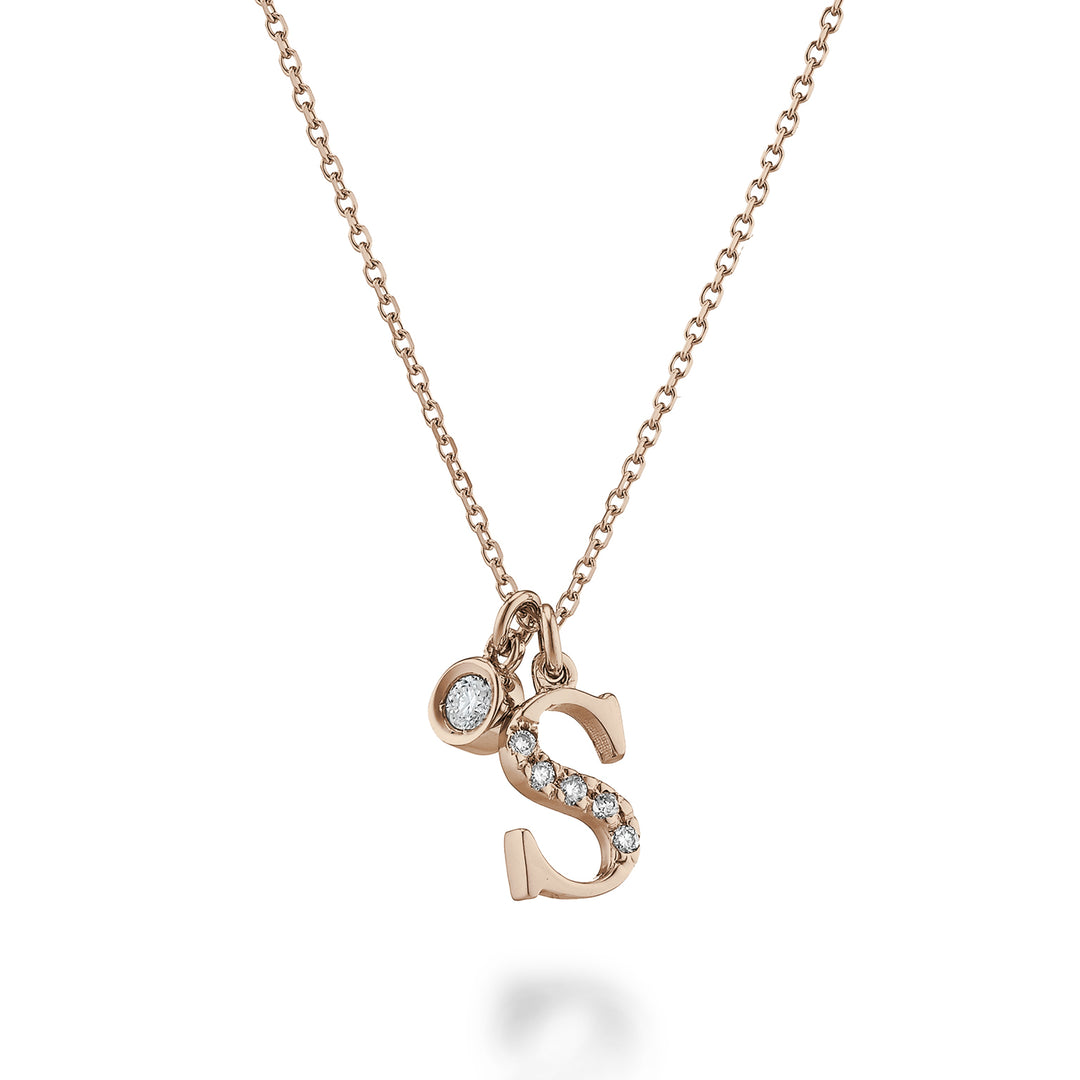 Golay cl 9k letter s rose gold diam. ct.0,06 GPLSDR3