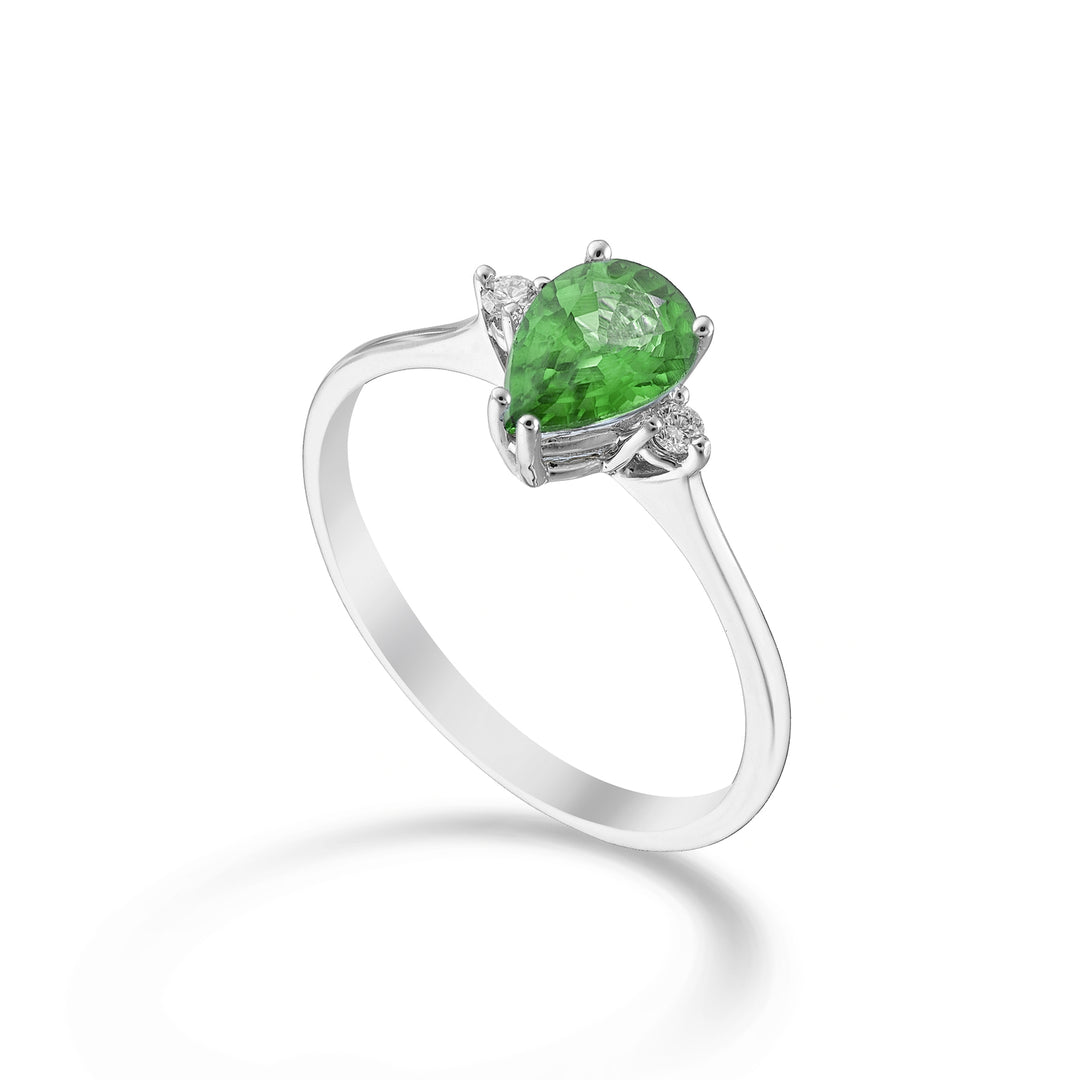Mikiko an 9k emerald n. 7x5 drop and side diamonds MA5216R4SMN045