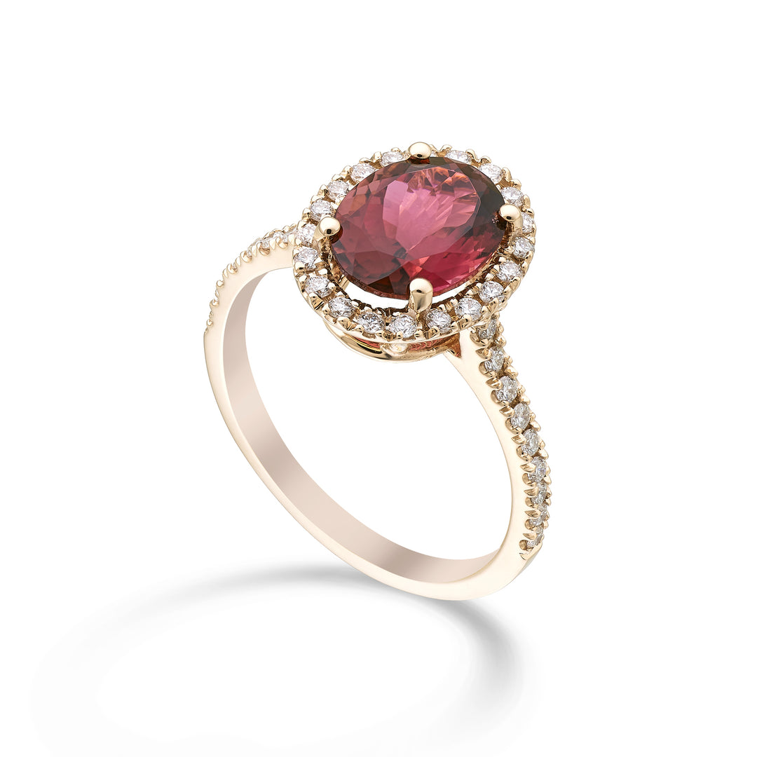 Golay ovaler Turmalinring 8x10 und Diamanten ACLC070DITO6-22214110090