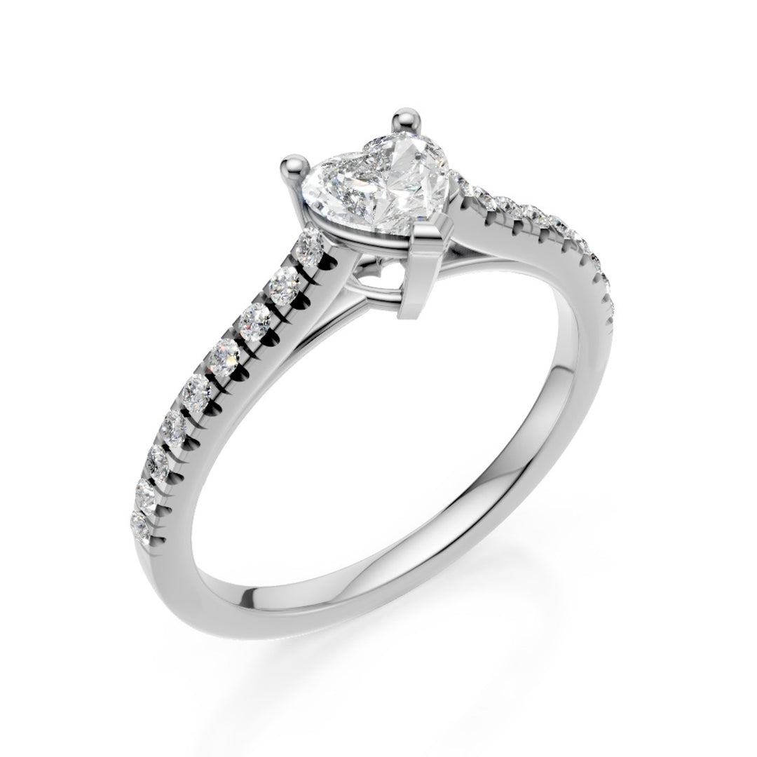 X-Diamond, un laboratoire de cœur solitaire de 18 carats g.d. ct. 1,29-cent. ct.1,09 tige 0,18 LXD00AN019O4BI129