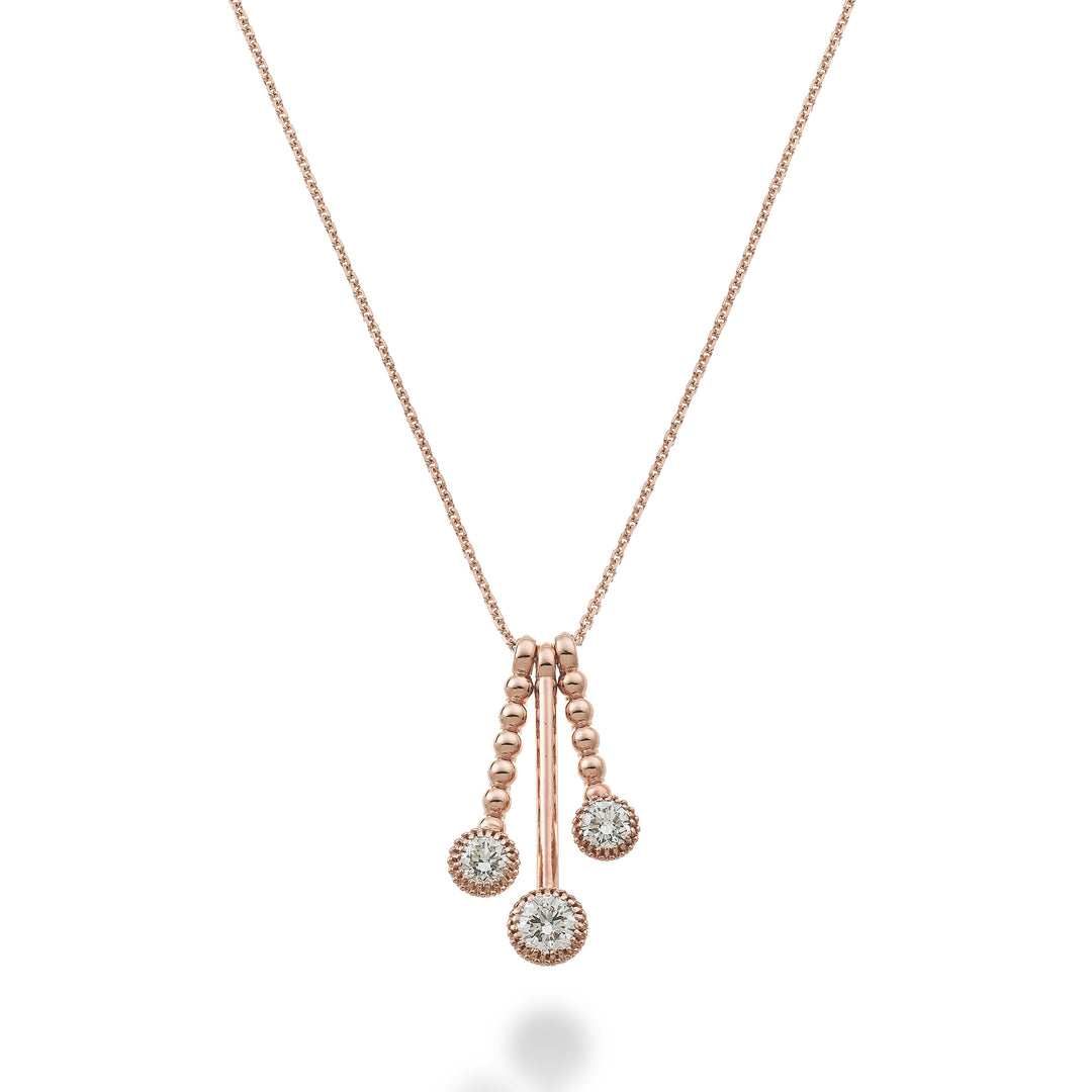 Golay coll 18k 3 barres 3 réglages 0,36 ct or rose GPL049DIO3