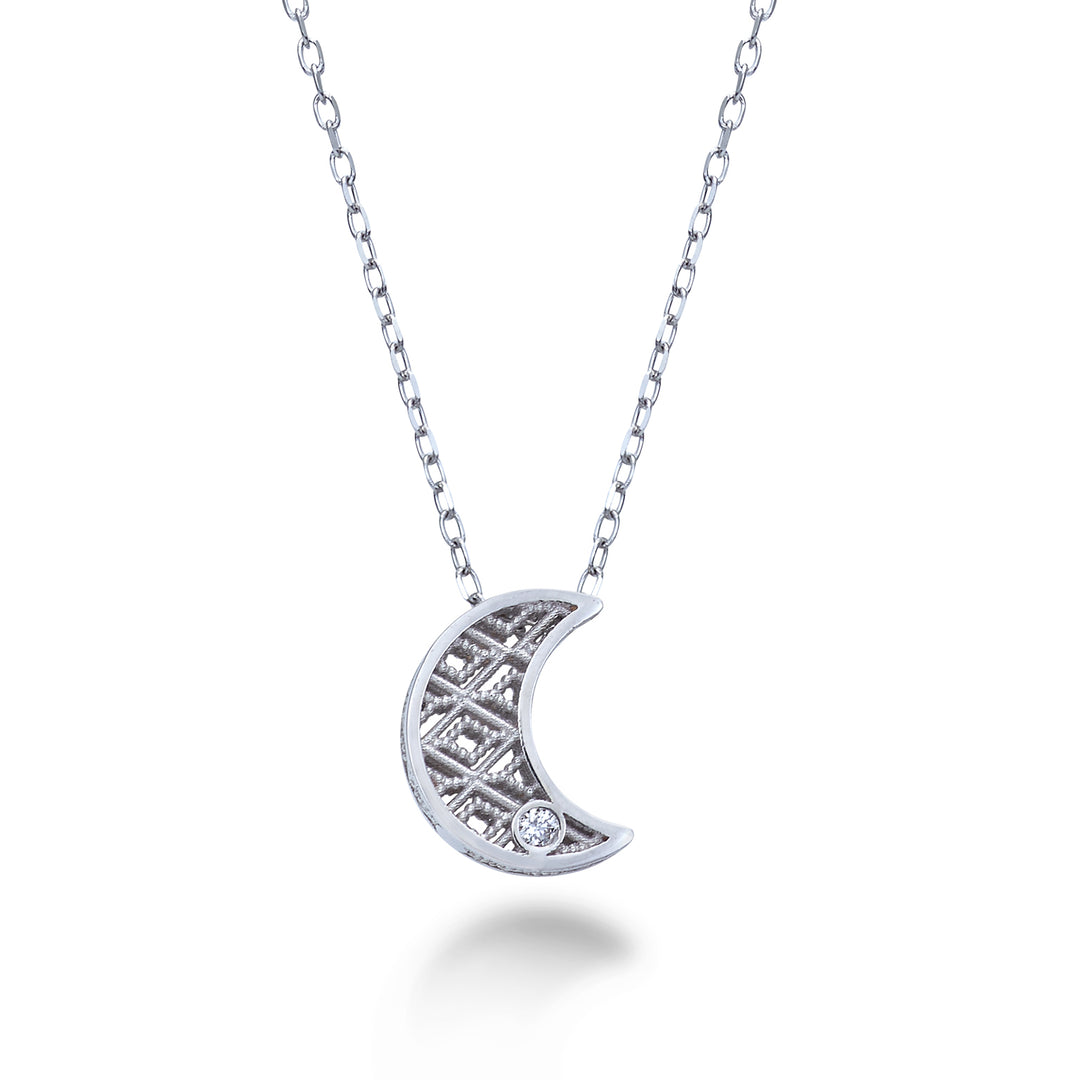 Nihama cl 18k luna oro bianco diam. ct.0,01 NDLUNAO4