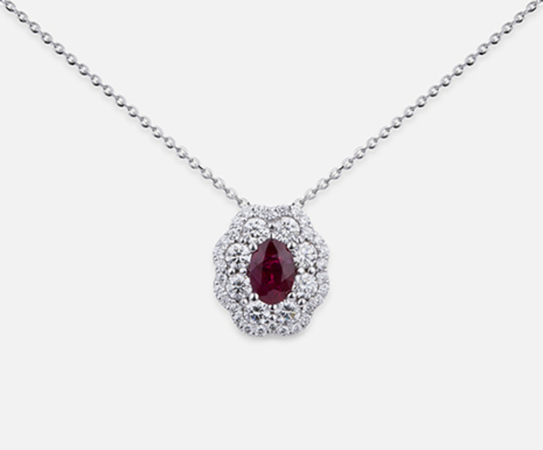 Mikiko cl 18k ruby ​​n. oval 6x4 ct.0.57 dia ct.0.63 MD5057O4RBN057