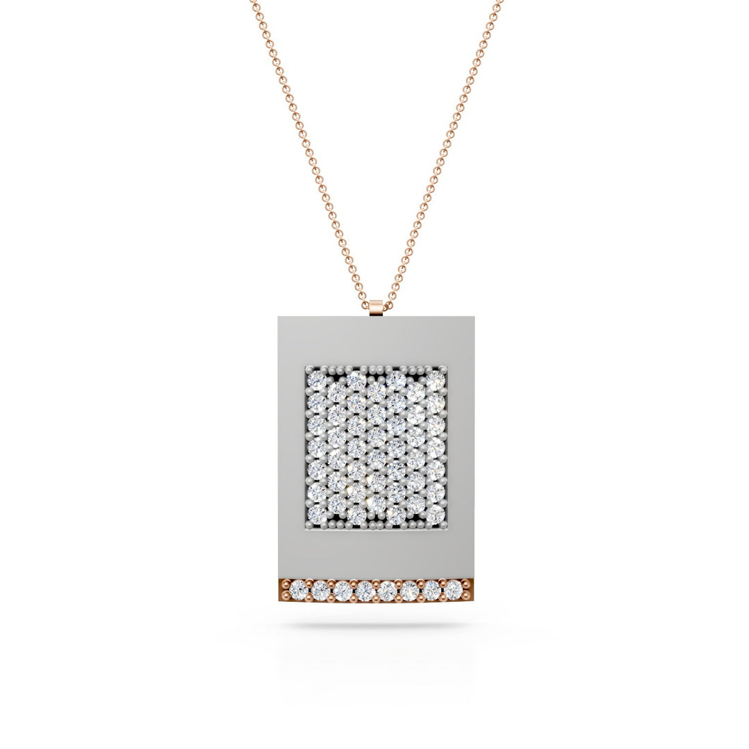 Golay collana pendente rettangolare pave&