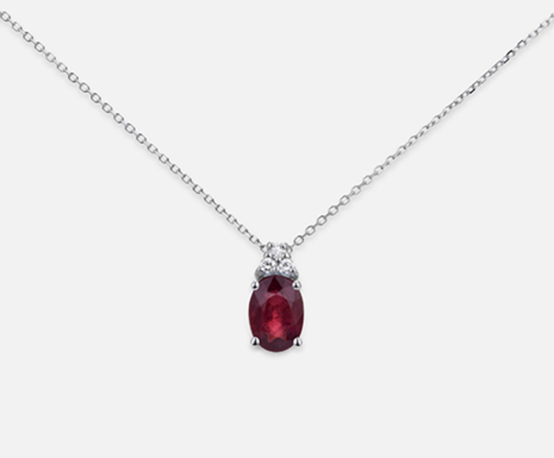 Nihama cl 18k Rubin n. oval 7x5 ct.0,85 dia ct.0,045 ND5055O4RBN085