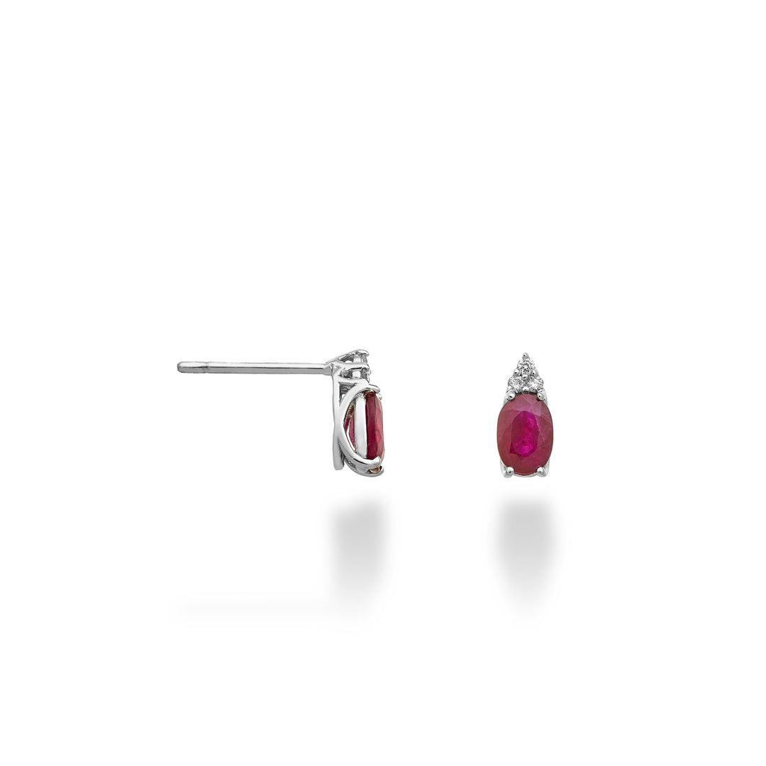 Mikiko ou rubis 9k n. Ovale 6x4 et trois diamants MO5171R4RBN100