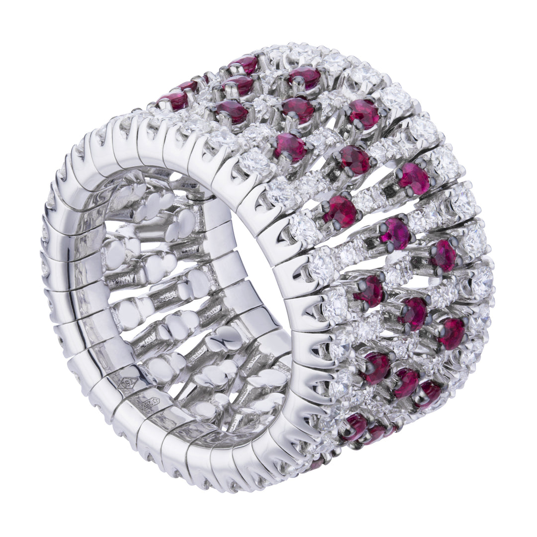 Golay anello elastico largo diamanti e rubini ATE009DIRU-20030110241