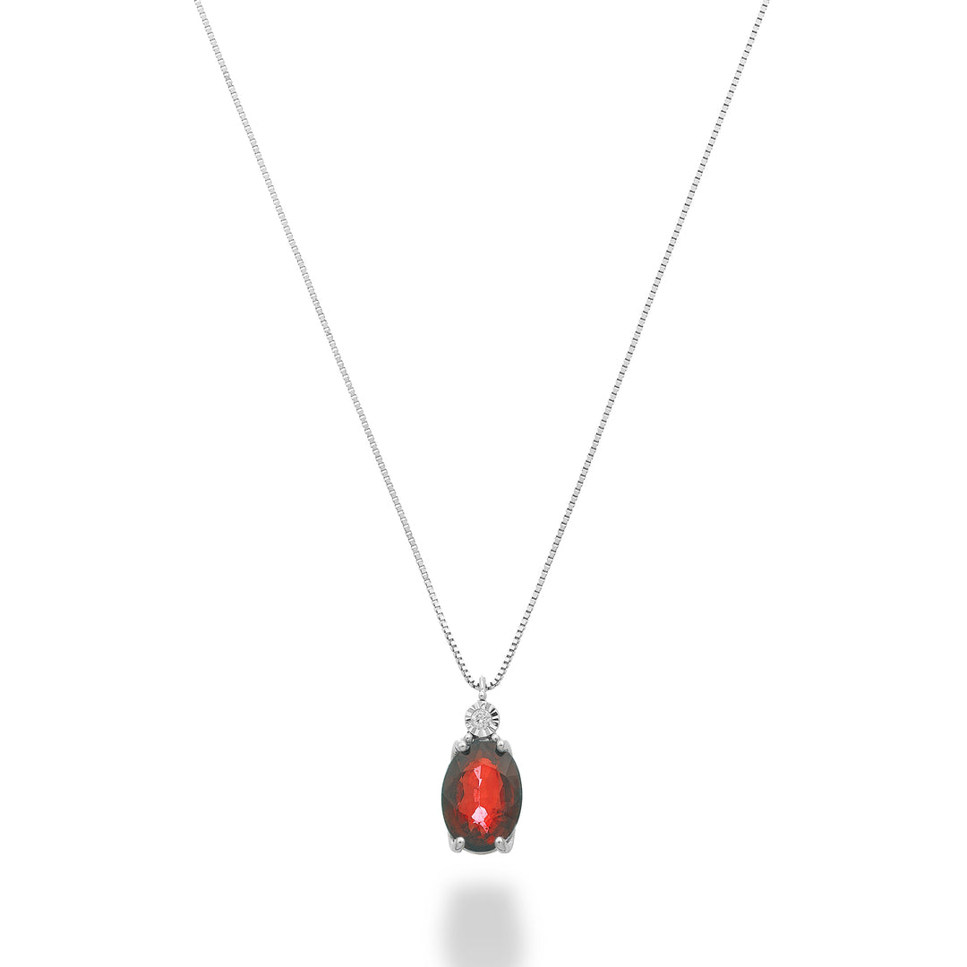 Mikiko cl 9k rubis n. Ovale 7x5 avec diamant MD5186R4RBN080