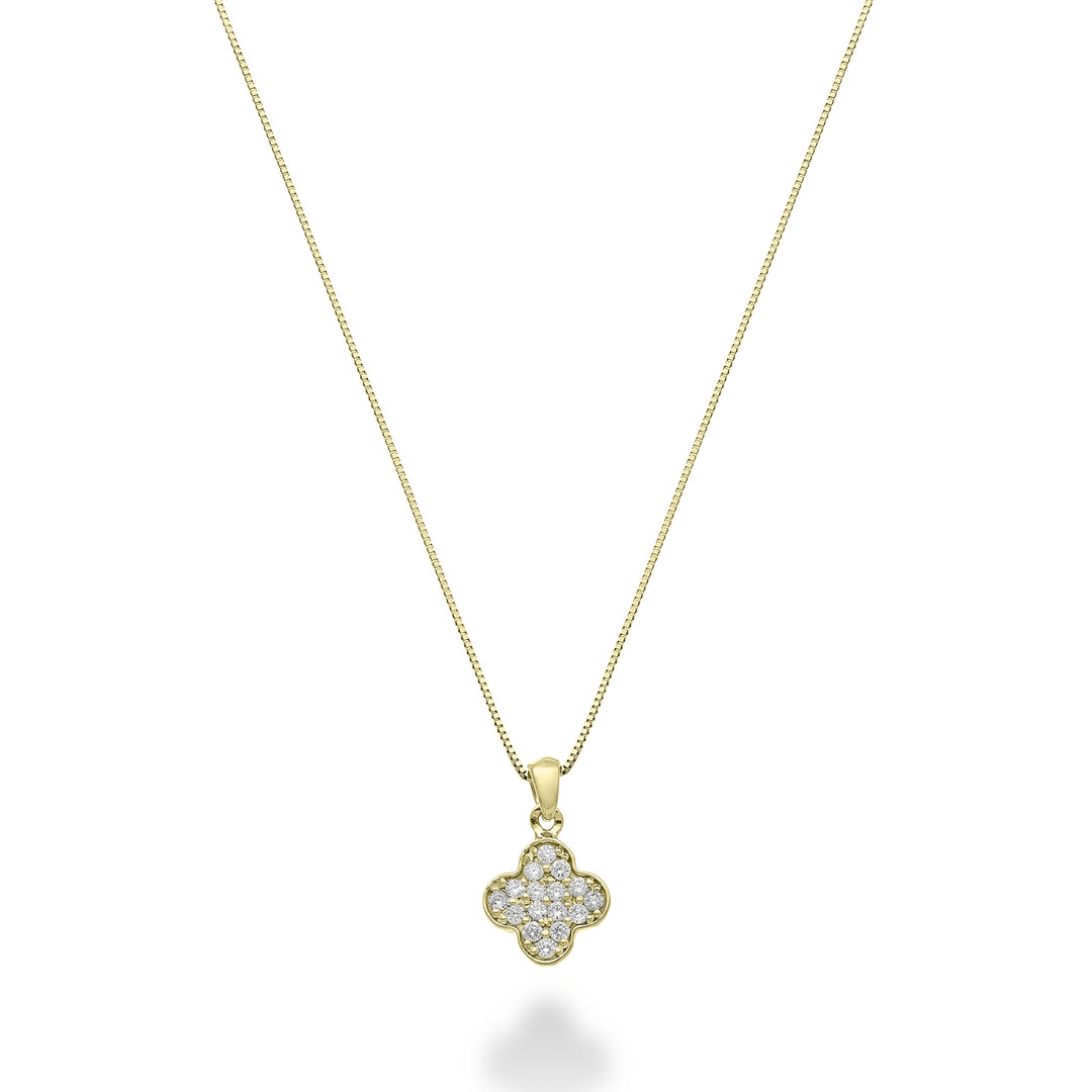 Mikiko cl 18k four-leaf clover turned 0.06 ct yellow gold MD5163O1BR006B