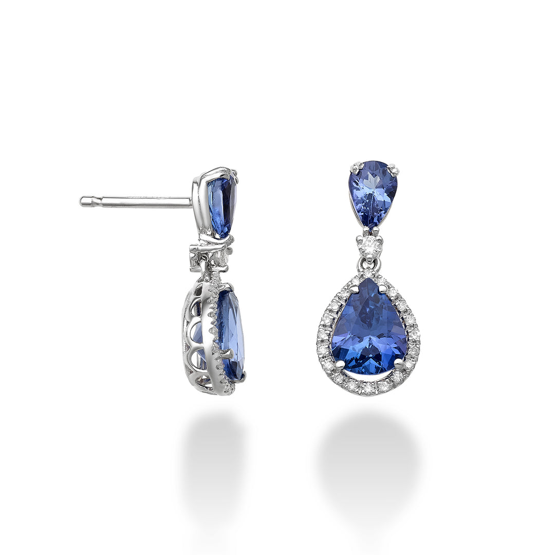 Golay orecchini tanzaniti goccia 10x7 e 6x4 e diamanti OCLC209DTZ710-23236110030