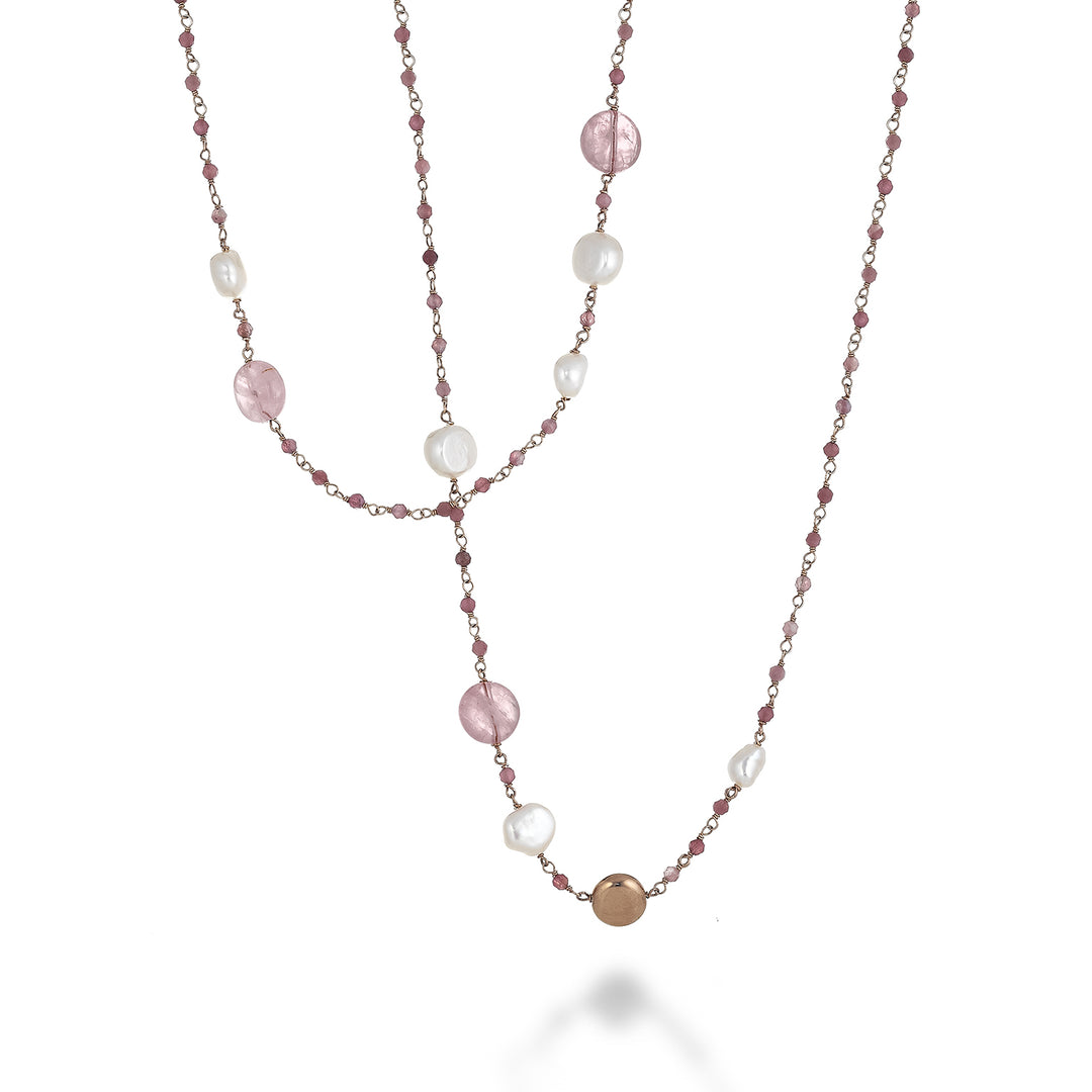 Nihama cl ag925 fw barre 6/7 9/10 quartz rose 80 cm ND7596A3QUARZOROSA