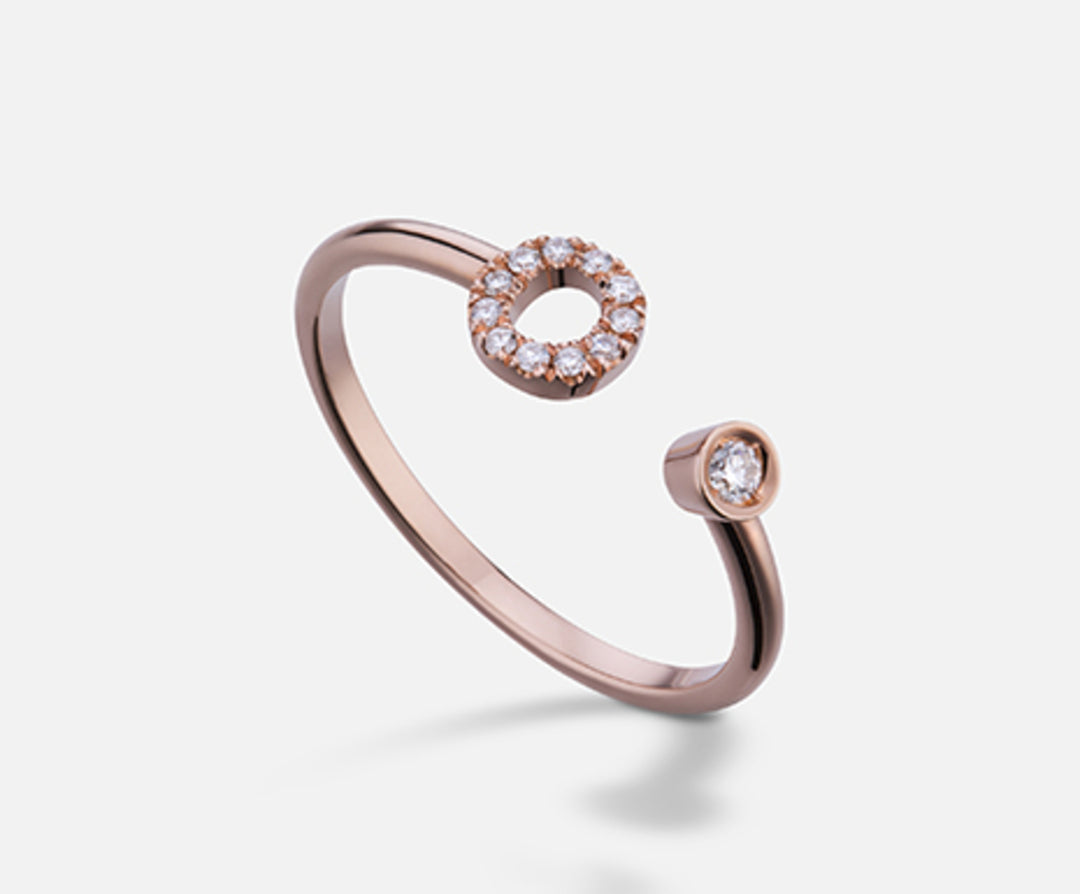 Golay an 9k lettera o small oro rosè diam. ct.0,09 GAFOD1R3
