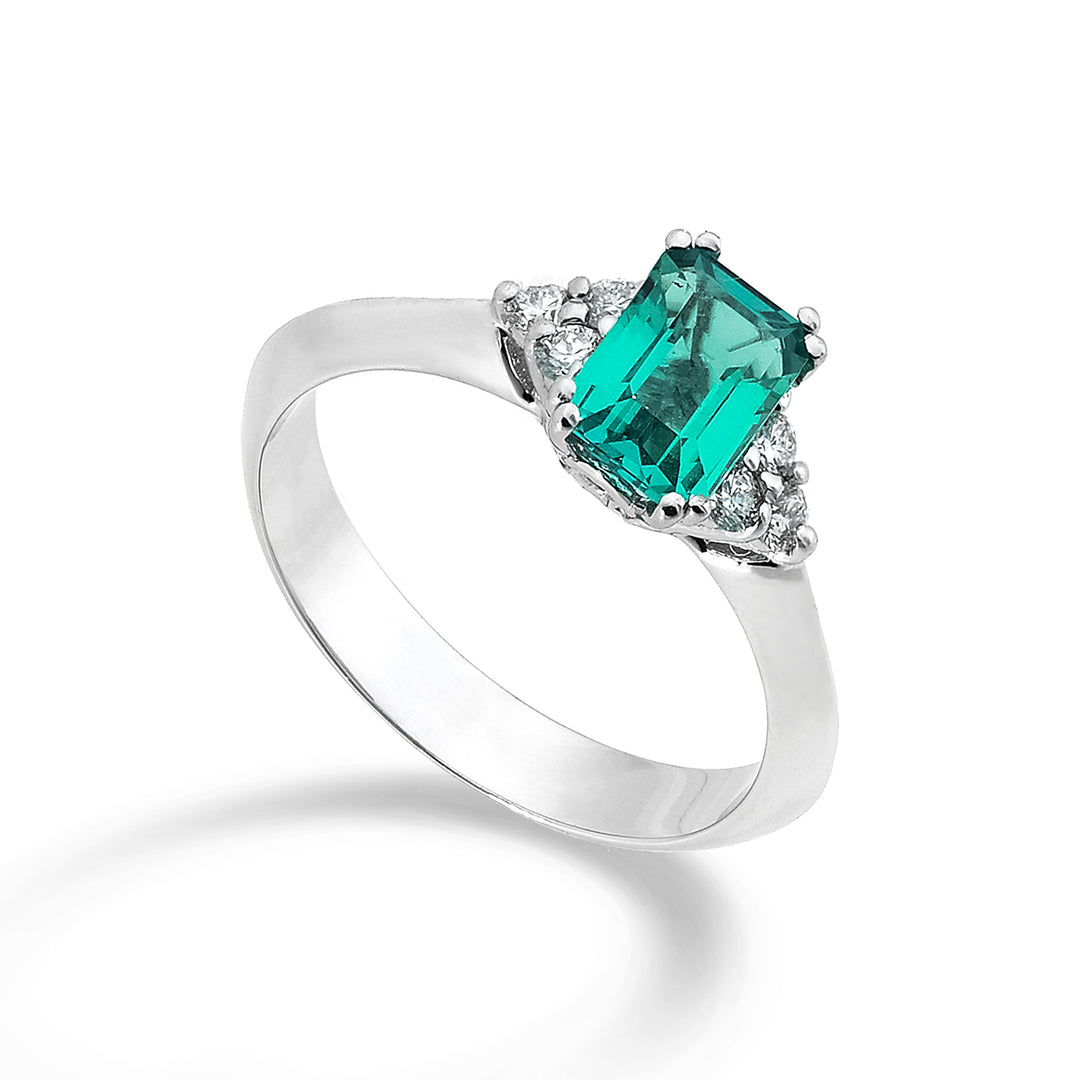 Nihama an 18k emerald n. oct 7x5 ct. 0.83 dia ct.0.12 NACL113SMN57O4.0.83