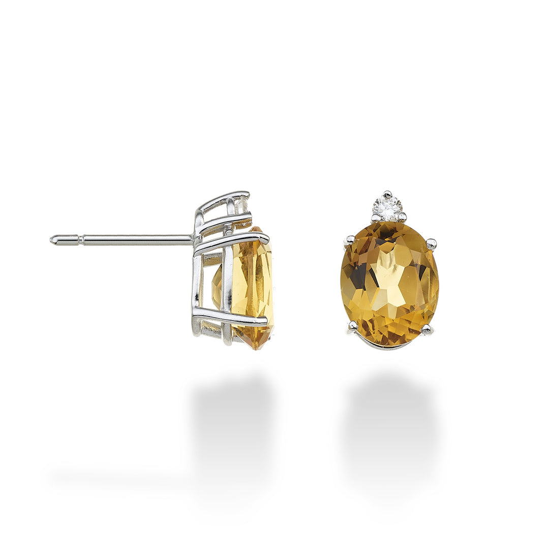 Nihama or 18k oval citrine 7x9 ct.3,30 diam. 0.08 ct NO5080O4CITR