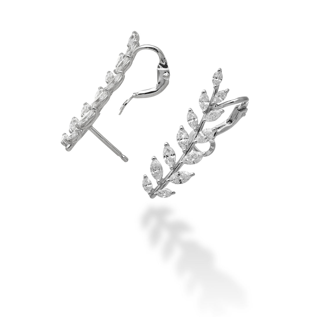 Golay Olivenbaum-Mono-Ohrring mit Marquise, Weißgold, links OD839DBSX-26062110079
