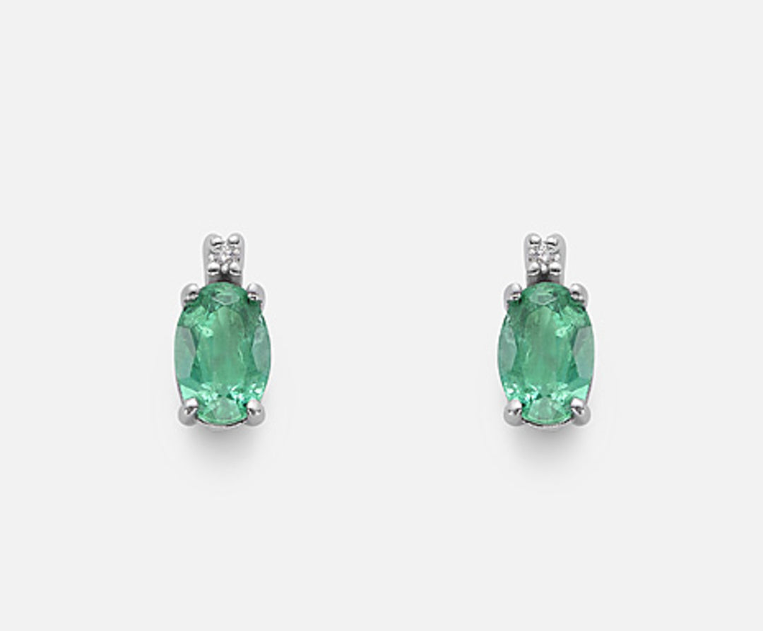 Nihama or 9k emerald no. oval 6x4 ct.0.90 diam. ct.0,02 NO5023R4SMN090