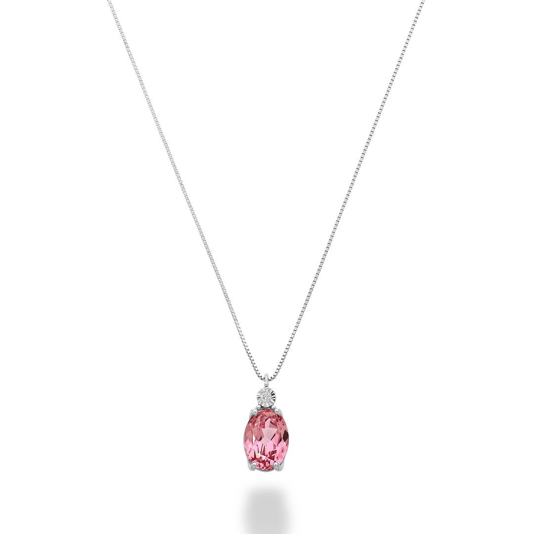 Nihama cl 18k saphir rose ovale 7x5 avec diamant ND5186O4ZFRP