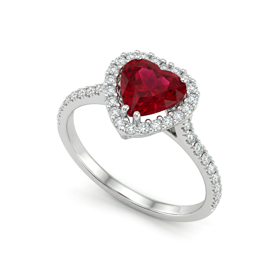 Bague rubis coeur Golay 6x7 et diamants ACT011DIRU67-23289110056