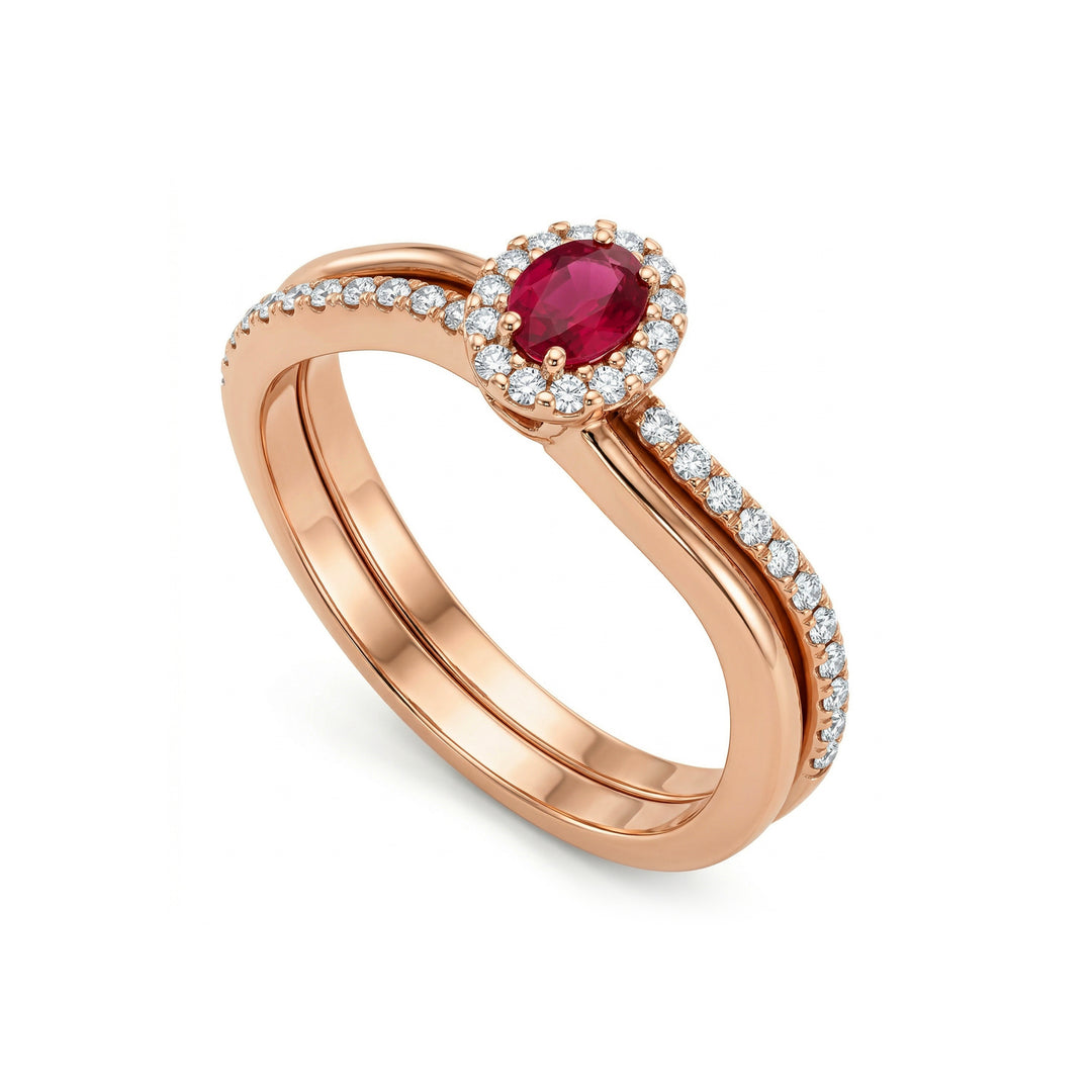 Bague et contour rubis ovale Golay + tige ACLC054DIRU1-19354110023