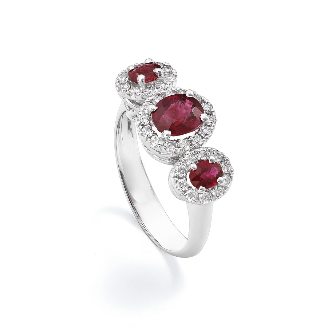 Golay-Rubin-Trilogie-Ring 4x3 Cent 6x5 Inhalt. Diamanten ACL3123DIRU56-24030110108