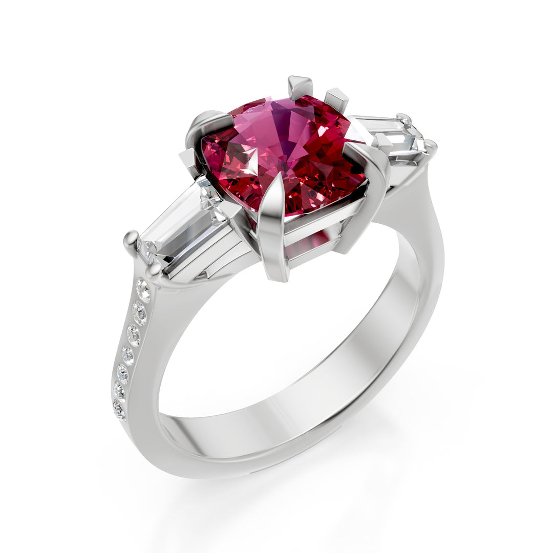 Golay 7x7 cushion ruby ring and tepper diamonds APU514DRU-24348110051