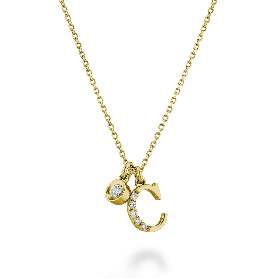 Golay cl 9k letter c yellow gold diam. ct.0,06 GPLCDR1