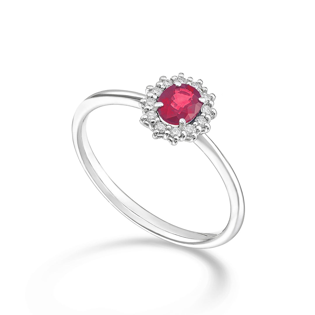 Mikiko an 9k rubino ovale 5x4 ct.0,40 diam. ct.0,10 MA5167R4RBC