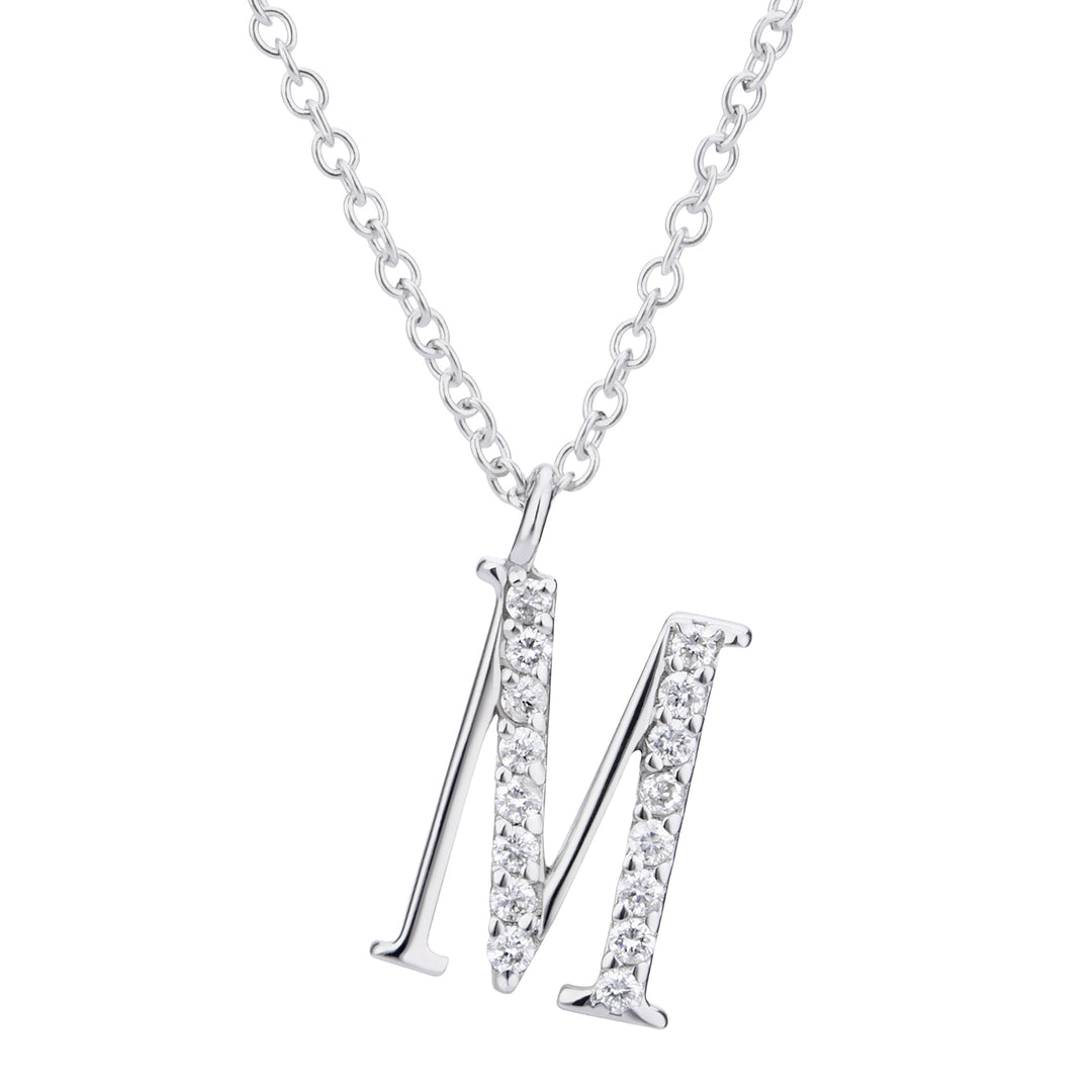 Golay cl 18k lettre m grand diam. Or blanc GDGFMO4 0,08 ct