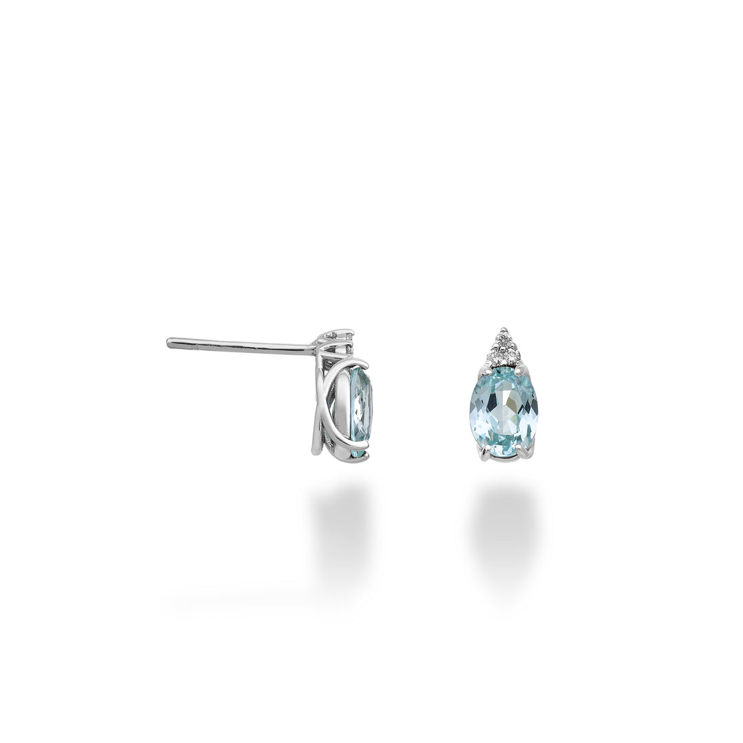 Mikiko or 18k oval paraiba tourmaline 7x5 and three diamonds MO5172O4PAR
