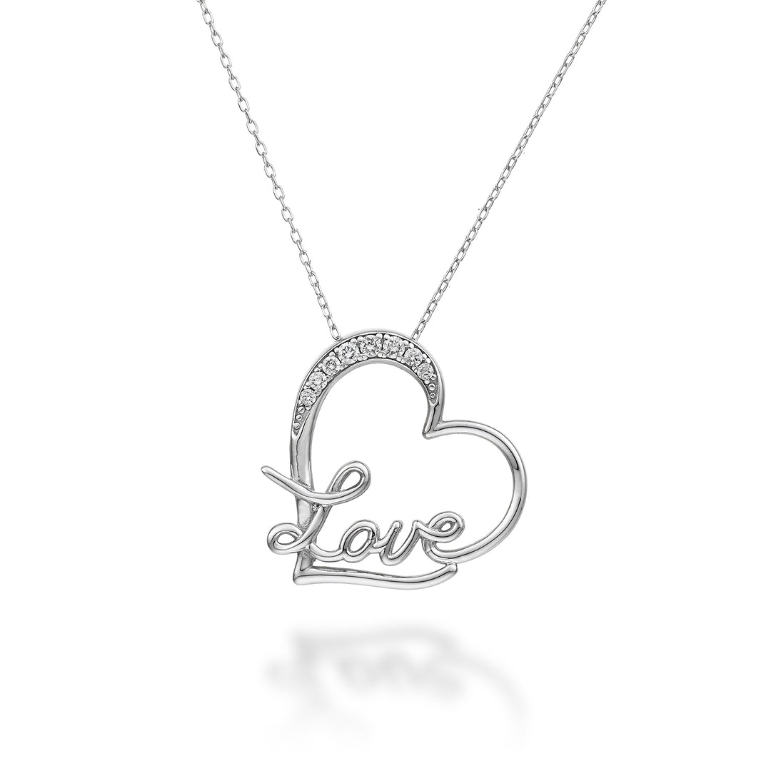 Mikiko cl 18k coeur amour or blanc diam. ct.0,07 MD5082O4BR007