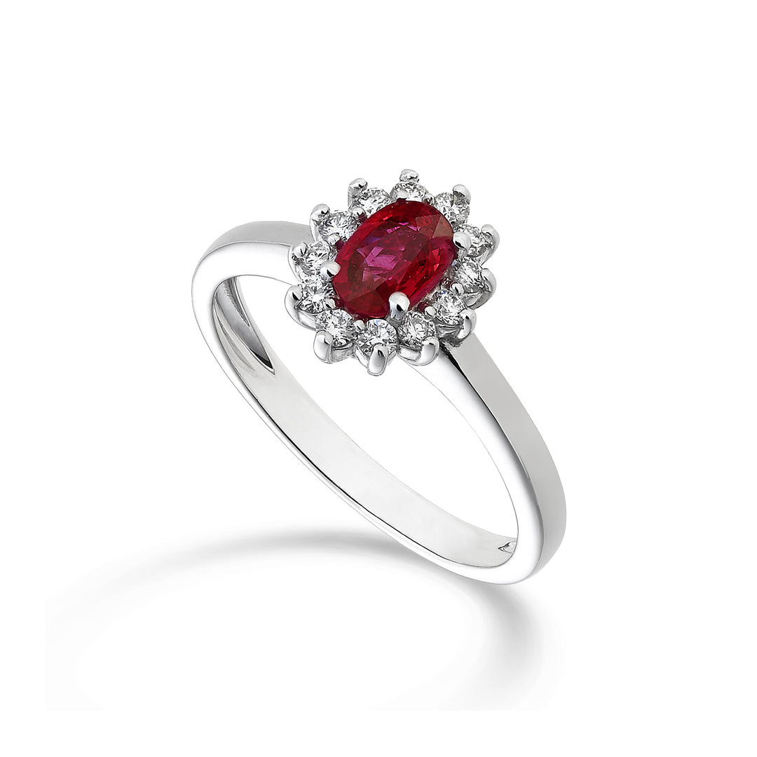 Nihama ein 9k Rubin n. oval 6x4 ct. 0,62 Durchm. 0,23 ct NA5093R4RBN062