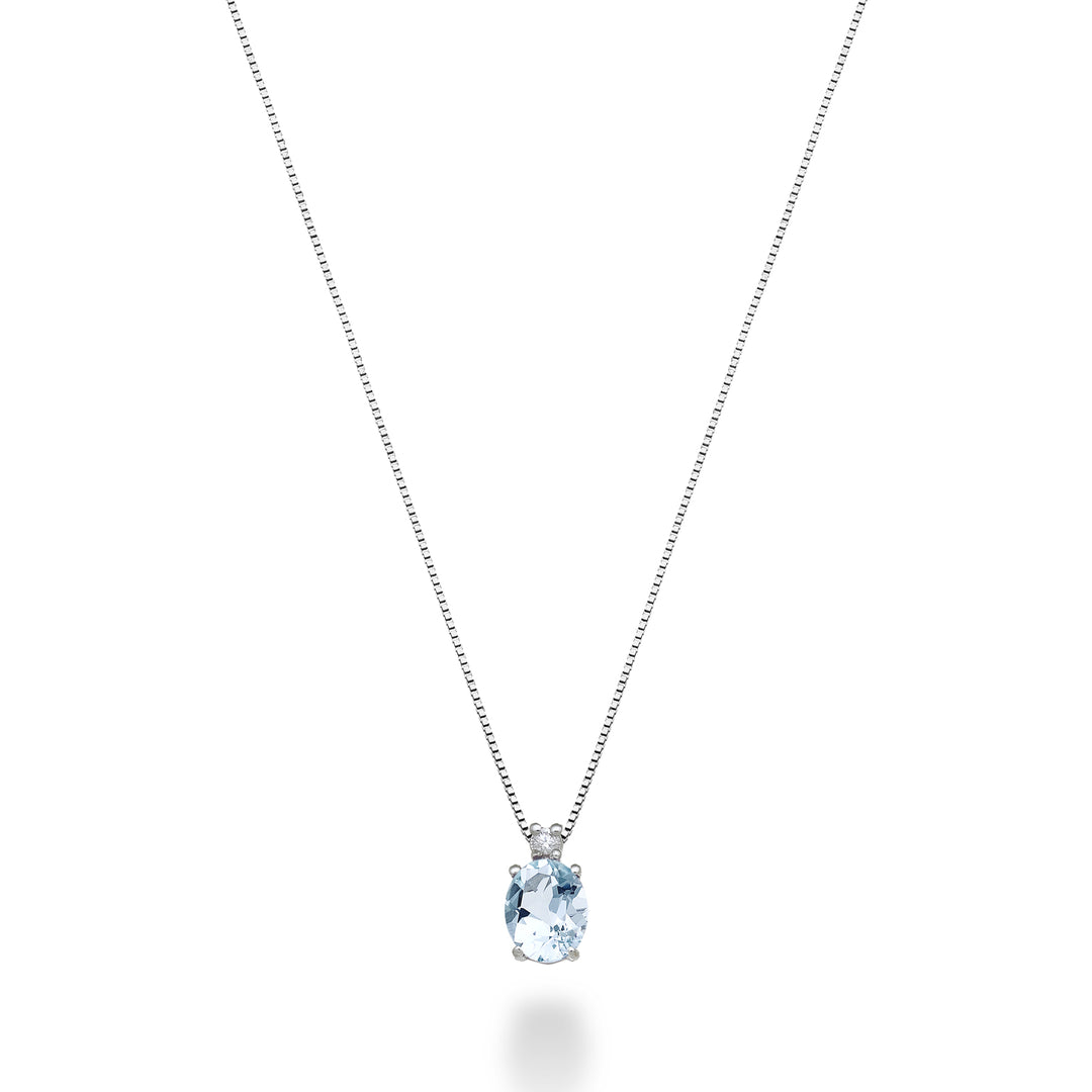 Nihama cl 9k oval aquamarine 4x3 ct.0,14 diam. ct.0,01 ND5180R4AM