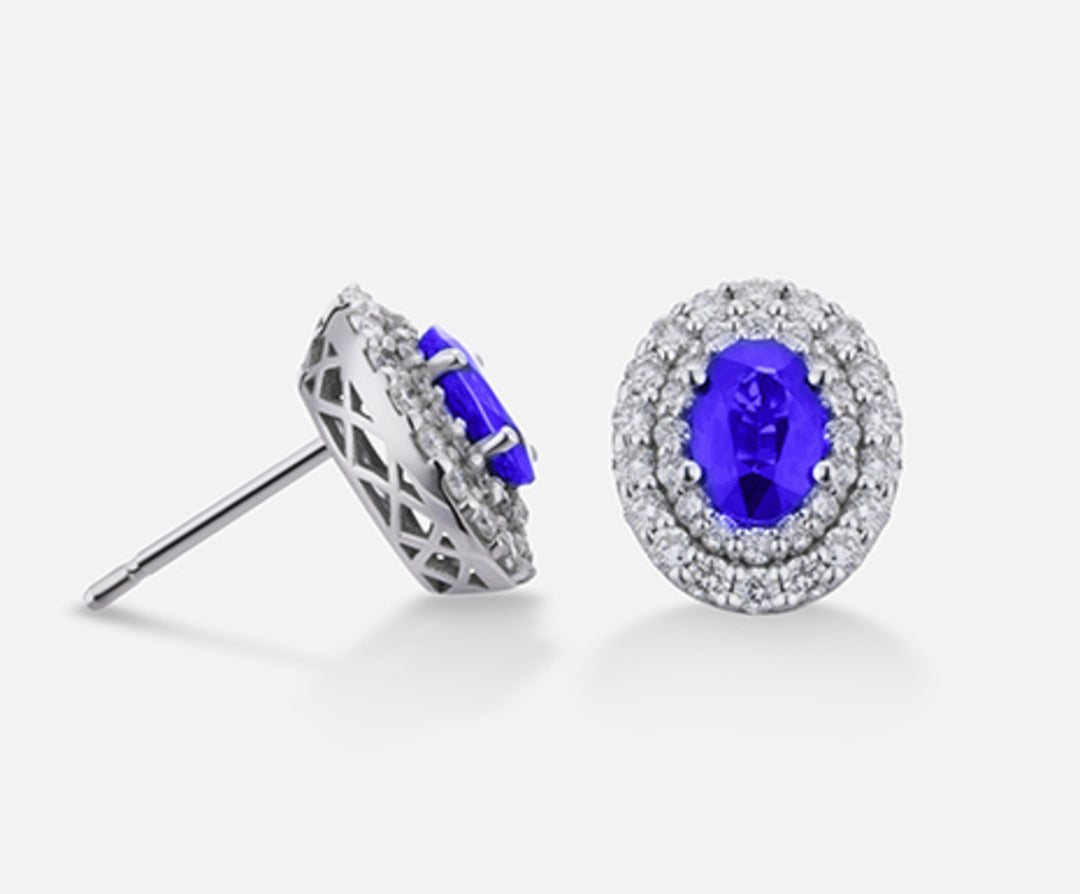 Nihama or 18k tanzanite n. ovale 6x4 ct.0,76 dia ct.0,66 NO5040O4TZN
