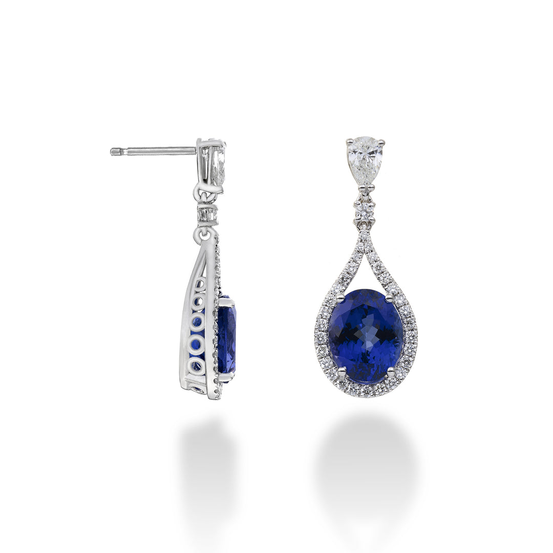 Golay tanzanite pendant earrings ov 10x8, diam goc ct.0,30 OCLC136DTZ810-22214110025