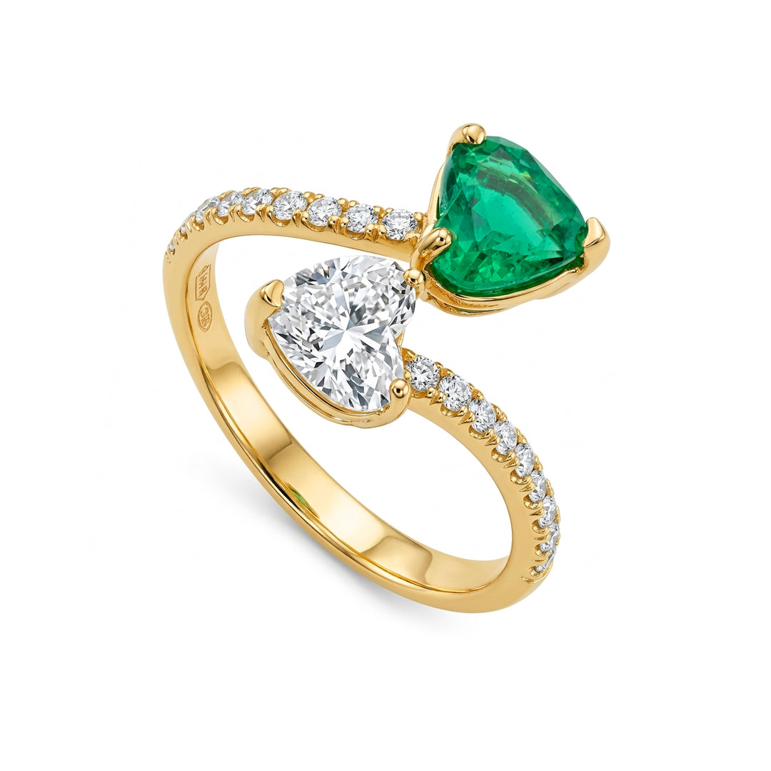 Bague bilogy Golay contraire coeurs EMS 6x5 et diamant ABL846DSM65G-26072110150