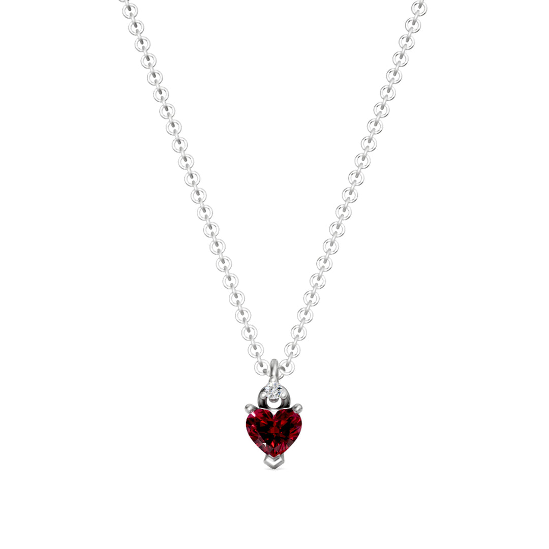 Golay 5x5 heart ruby necklace with counter link GCL579DRU55-24318110031