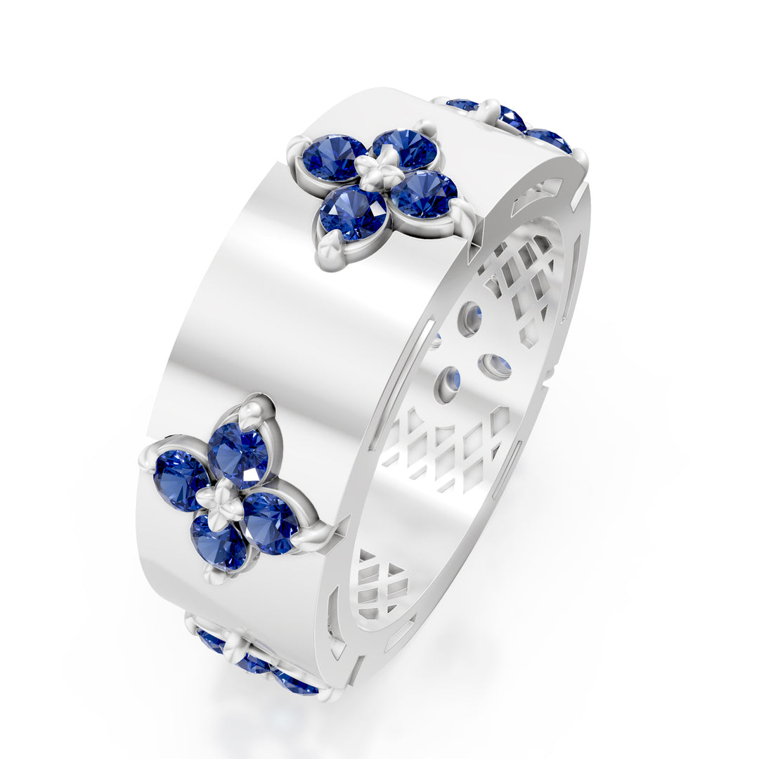 Bague simple en saphir satiné blanc Golay AFFI01ZBSB