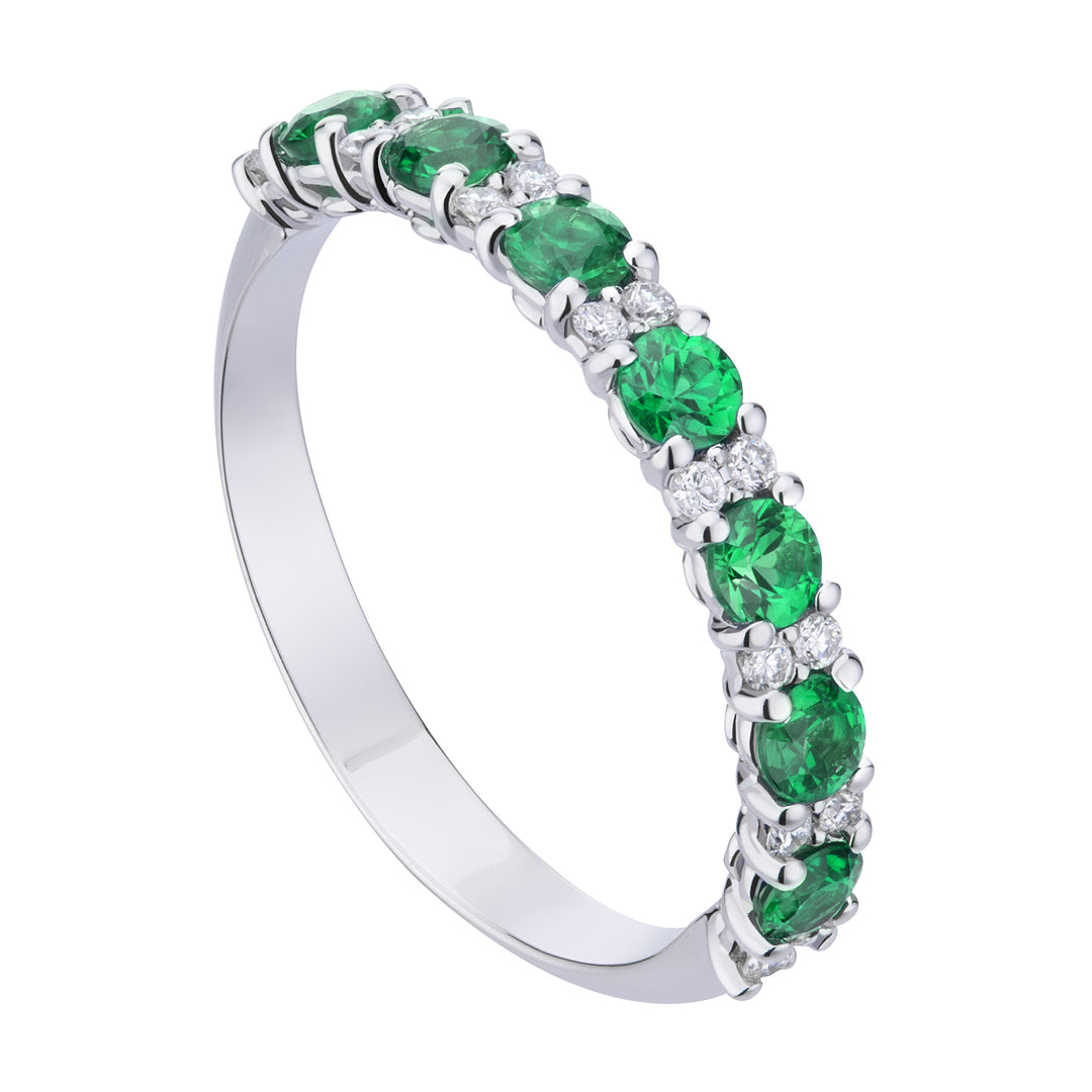 World Diamond Group Riviera-Ring 1/2 runde Smaragde und Diamanten AFMG008DISM-22298110016