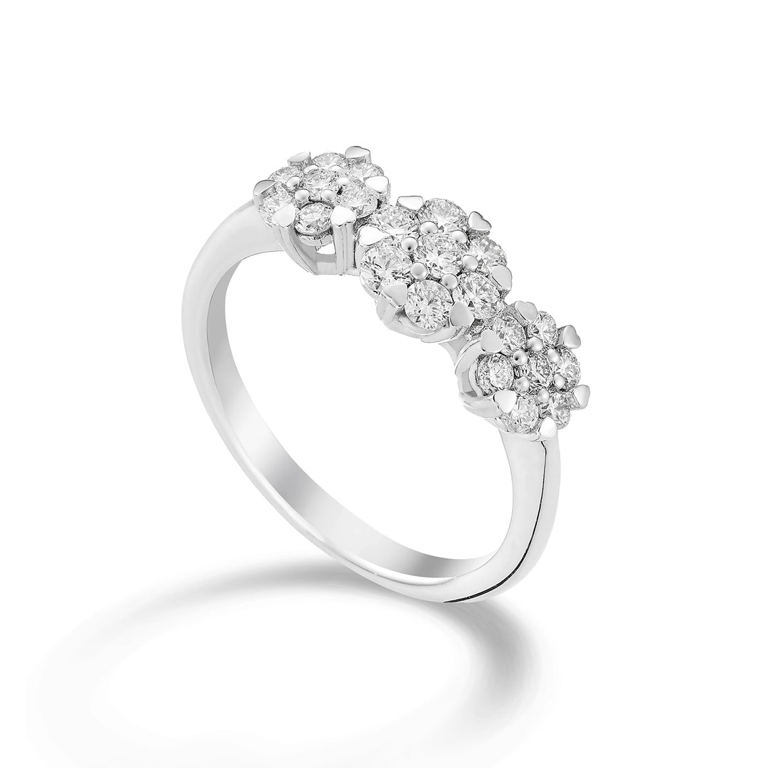 Bague trilogie multi-pierres graduée World Diamond Group total ct. 0,67 ATRMS01D070-23011110029