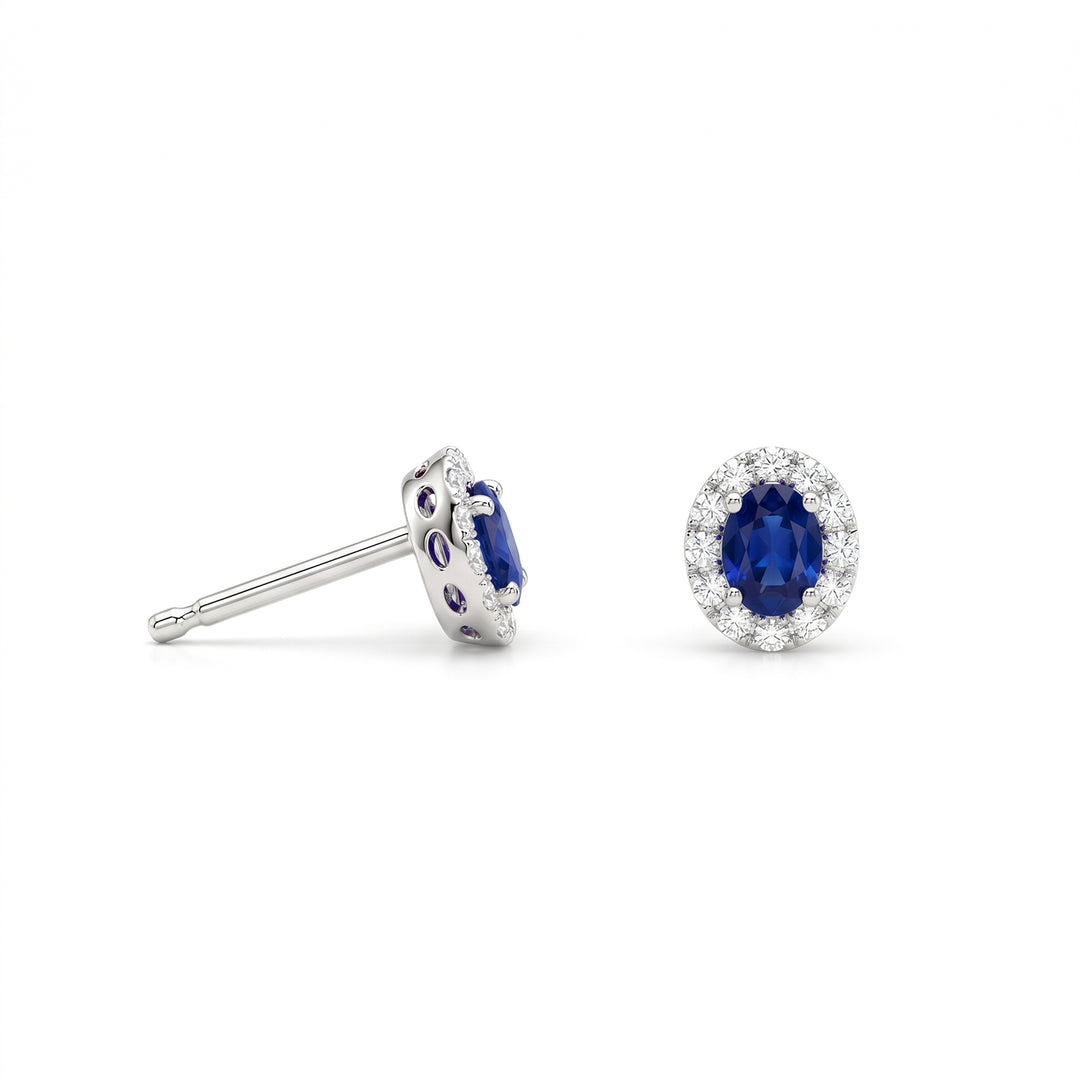 Nihama ou saphir ovale 18 carats 4x3 avec contour diamant NO5183O4ZFD